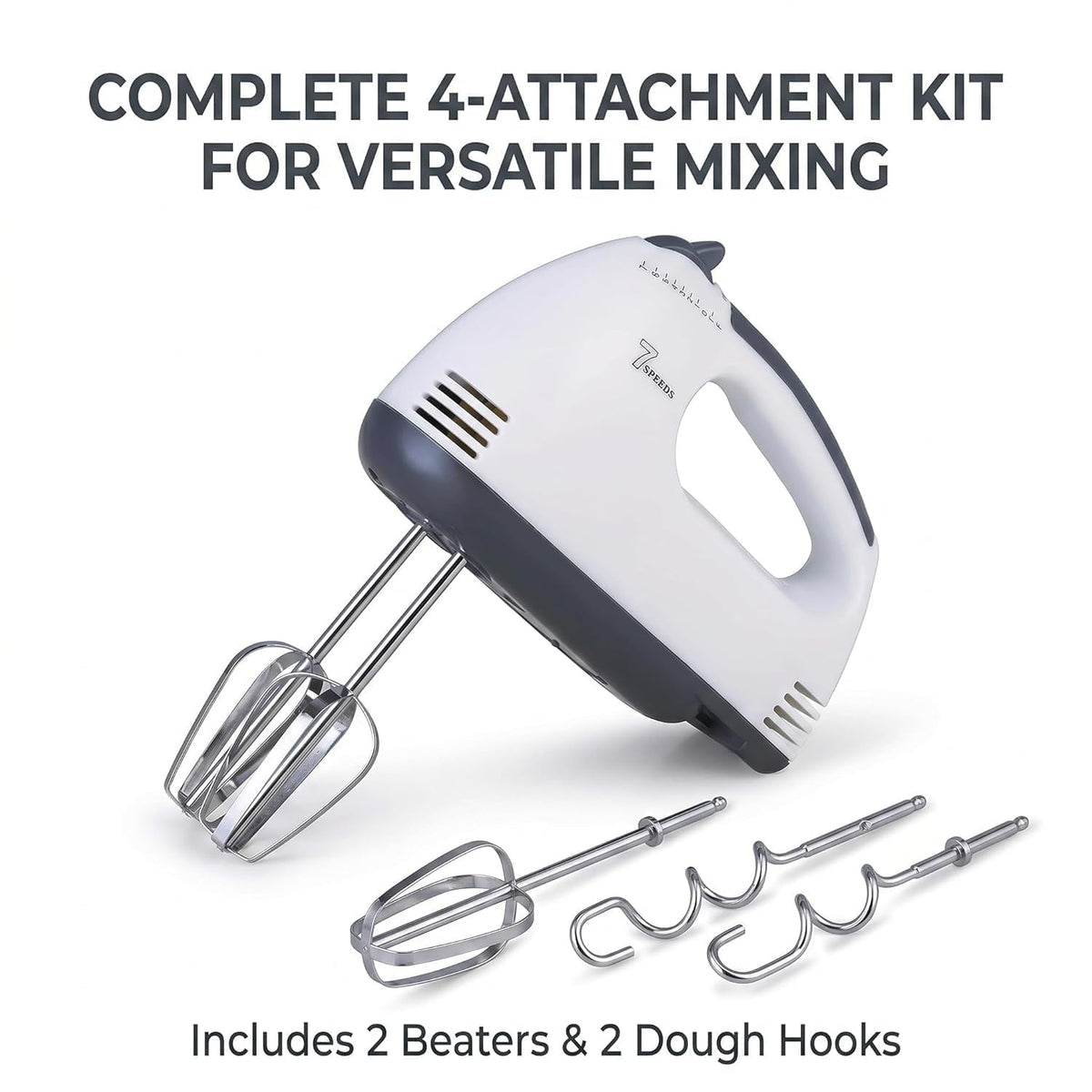 2143 Compact Hand Electric Mixerblender For Whippingmixing With Attachments