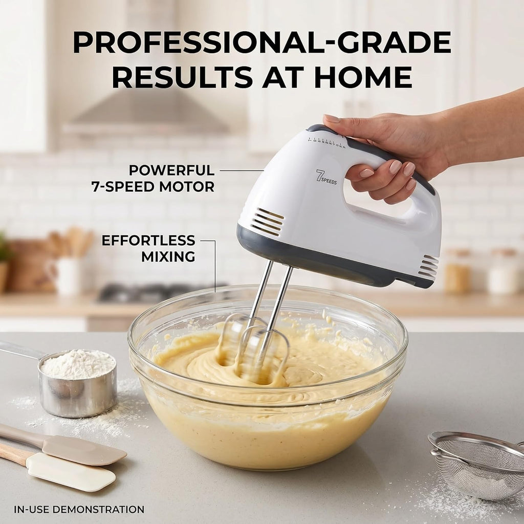 2143 Compact Hand Electric Mixerblender For Whippingmixing With Attachments