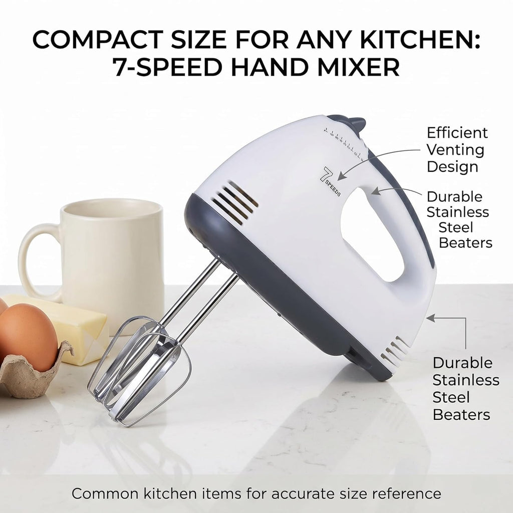 2143 Compact Hand Electric Mixerblender For Whippingmixing With Attachments